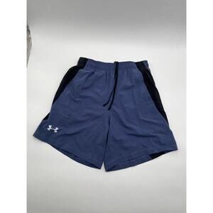 Under Armour HeatGear Mens Shorts Small Blue Black Athletic Lined
